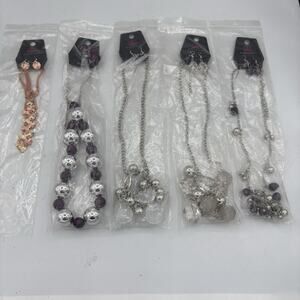 Paparazzi Necklaces Earrings Combo Lot‎ of 5 Sets Balls Silver White